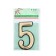 Door number "9", plastic, chromium color