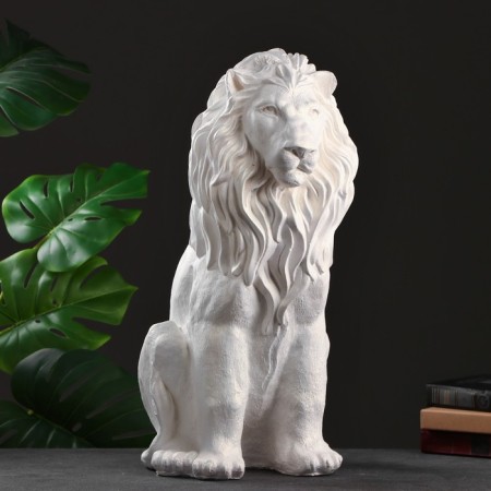 Figure "Sitting Leo" White, 40x25x56cm-4