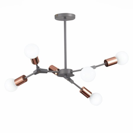 Ceiling EVOLUCE lamp. Sle106403-06. Palare. 6x60 watts, E27, 60x60x35.5 cm, gray color, pink gold-8