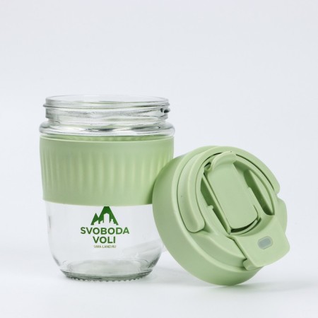 A glass with a lid "Svoboda Voli", 350 ml, glass-1