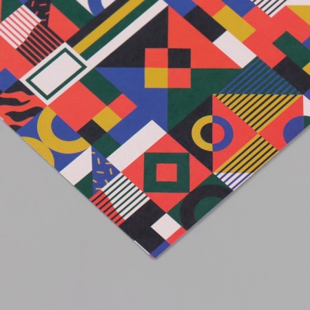 Scrapbooking paper bilateral "Color Geometry" density 180 grams set 10 pcs 15.5x17 cm 1071-4