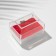 The case is plastic for the “chest” set, 6.5 × 4.5, red insert