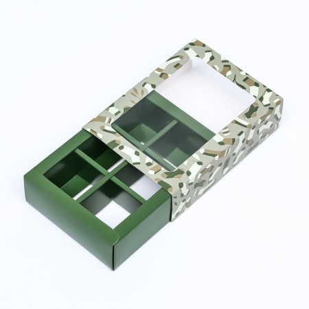 Box for sweets 6 pcs, "February 23" 13.7 x 9.8 x 3.8 cm-3