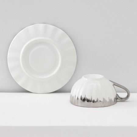 Ceramic tea service "Snow avalanche", 12 items: 6 mugs 80 ml, 6 Smashes d = 11.2 cm, color mix-5