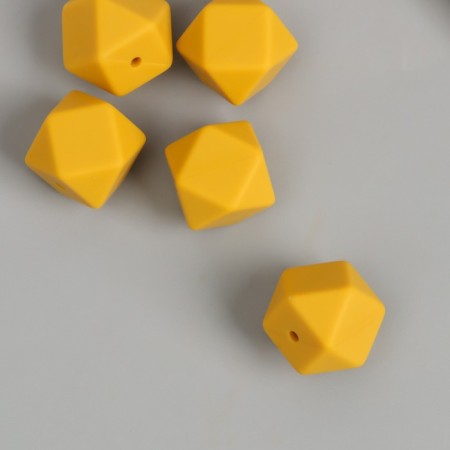 Busina silicone "polyhedron" mustard d = 1.7 cm-1
