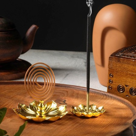 Claus for any incense "lotus", gold color, d = 8.8 cm-3