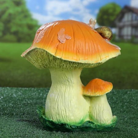 Garden figure "Mushroom with snail" medium 22x20x25cm-3