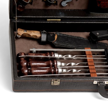 Set with skewers Gift "Hunter" No. 10, in the case of eco-leather-5