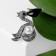 Pelican brooch with a pearl, the color is black and white in black silver