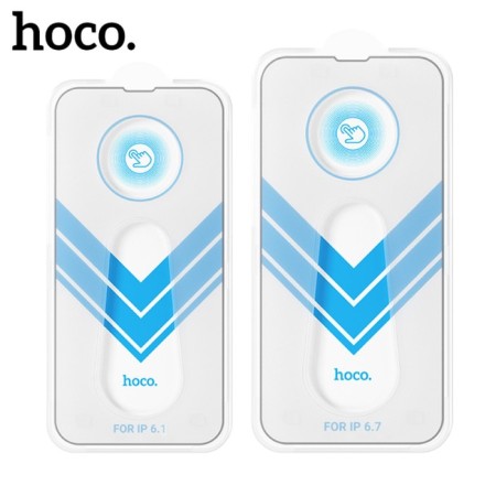 Hoco protective glass for iPhone 14 Plus/13 Pro Max, with a frame for installation, full glue-3