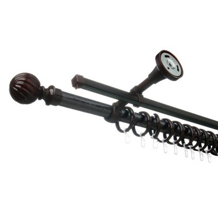 Double-rowing cornice "Era-28" with U-shina, 160 cm, d = 28 mm, color Venge Tanzani-2