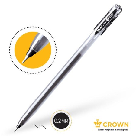 Gel handle Crown Multi, Standard, Node is 0.4 mm, disposable, black-2