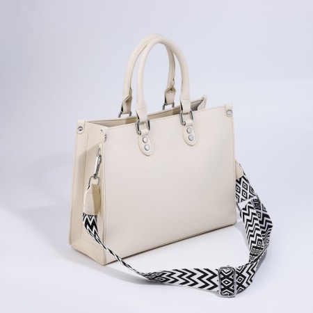 Bag Female Tout with zipper, white color-2