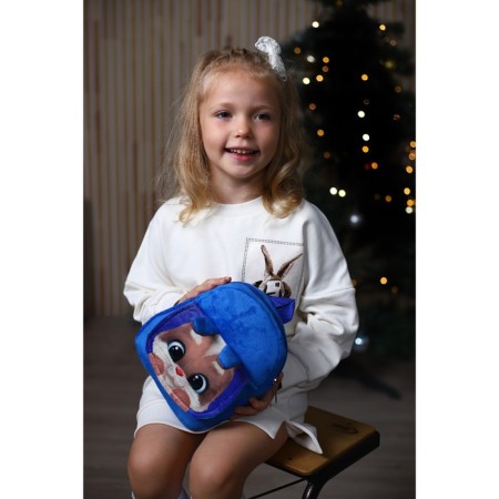 Baby plush backpack for the girl "Bunny", 22 x 17 cm, with a pocket-3