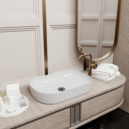 Haller shell Wave Slim, rectangular, white color, 61x40x14.5 cm-4