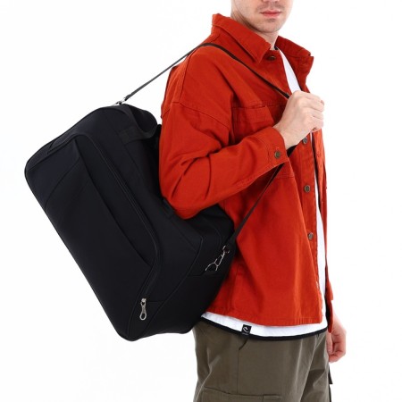 Road bag with lightning, external pocket, long belt, black color-2