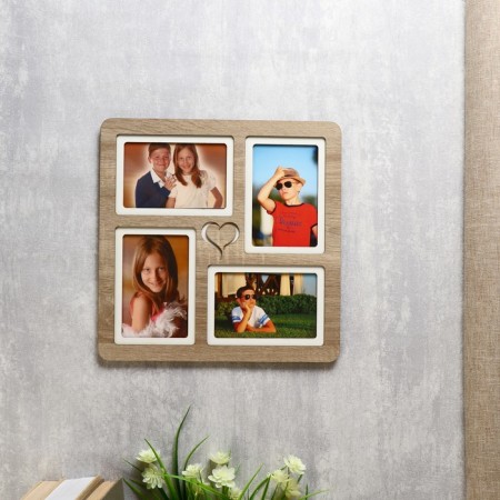 Photo frame of HDF in 4 photos 10x15 cm (plastic screen)