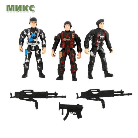 A set of soldiers "fighters", 3 pcs., With accessories, mix-4