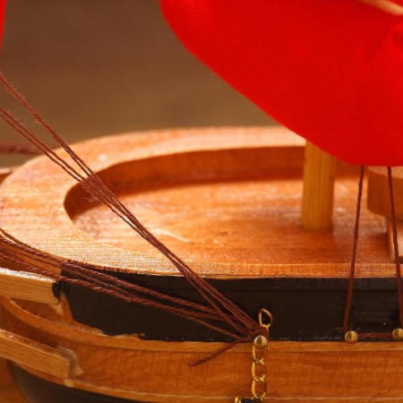 Souvenir medium "Achilles" ship, red sails, 39x44x7 cm-4