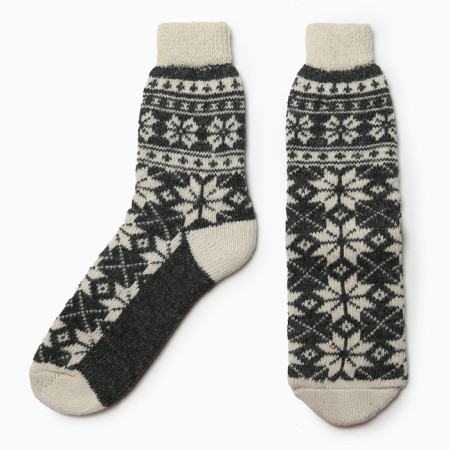Women's socks “white snowflake”, gray color, size 25