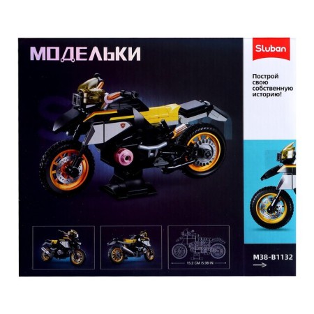 Designer motorcycle Sluban Model, 200 parts, 6+-7