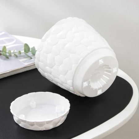 Pot with the pallet "Stones", 1.4 l, the color is white-2