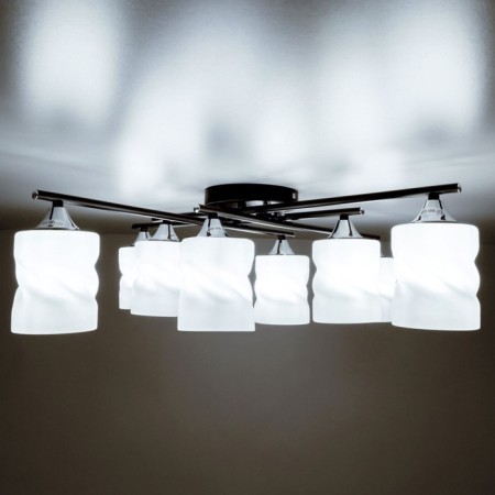 Ceiling chandelier Citilux "NILS" CL132185, 8x60W, E27, Black Color Black-4