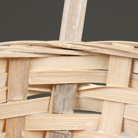 Wicker basket, D19 x 9.5 x 32 cm, white, bamboo-3