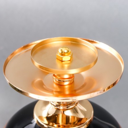Summary metal, glass for 1 candle "Mirage" gold with black 55x14x23 cm-6