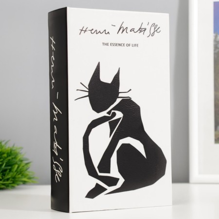 Safe-book wood, leatherette "Black cat" 21x13x5 cm