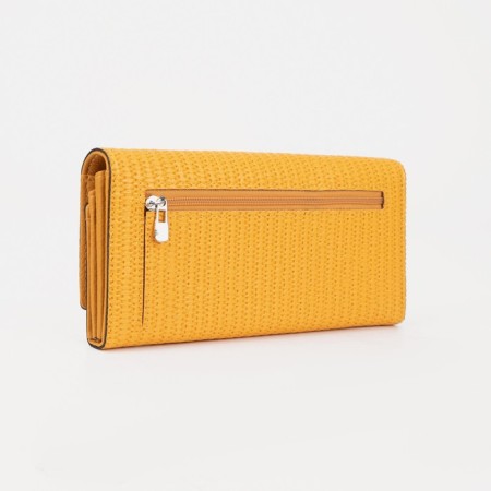 Women's wallet on magnet, yellow color-1