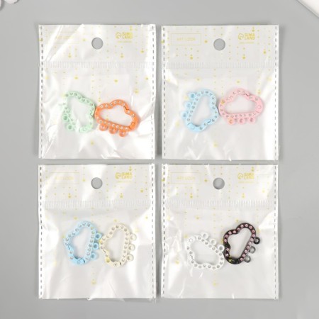 Carabine metal, plastic with rings "Cloud with rhinestones" MIX 2.4x3 cm-5