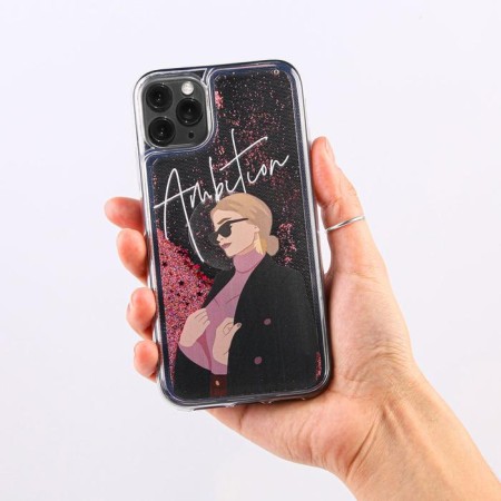 IPhone 11 Pro phone case with sparkles inside Ambition, 7.14 × 14.4 cm-3