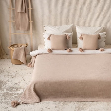 Shifu bedspread, size 220x240 cm, beige color-1