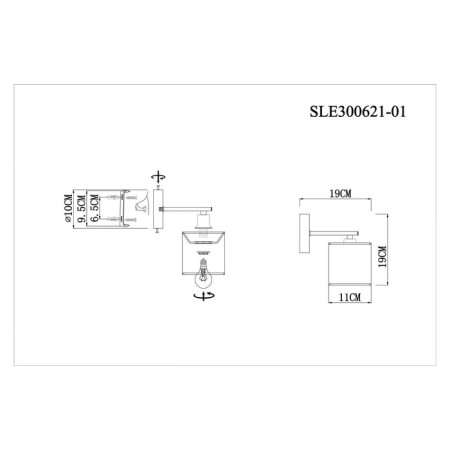 Wall lamp EVOLUCE. Sle300621-01. Essenza. 1x40 W, E14, 11x25 cm, color chromium-4