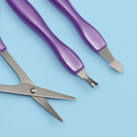 Manicure set, 3 objects, purple color/silver color-2