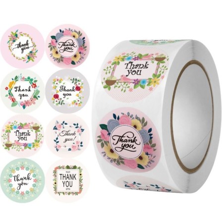 Stick Paper "Thank you in colors" d = 2.5 cm 500 pcs in a roll 3x6.5x6.5 cm