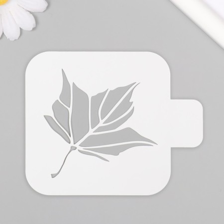Plastic stencil "leaf" 9x9 cm-2