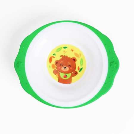 A set of children's utensils "Bear", a plate on a suction cup 250ml, fork, spoon-1