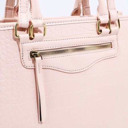 Bag Female Tout with zipper, pink color-3