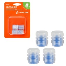 Caps on the tire valve S-1, luminous, blue, ABS plastic, 4 pcs. AVC32