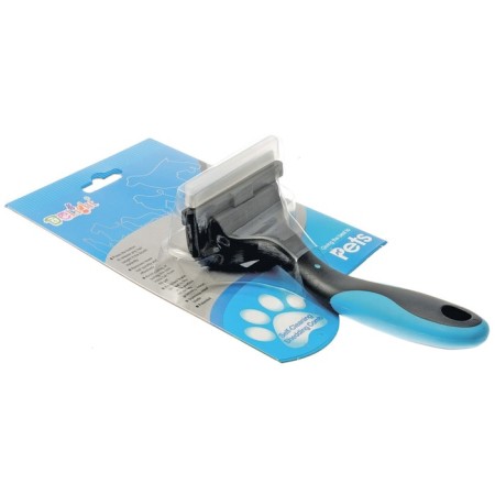 A self-cleaning Delight, with a button, medium, 65 tooth, black and blue-5