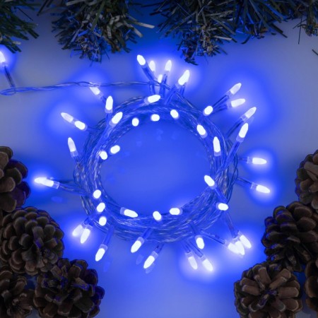 Garland “thread” 5 m with nozzles “needle”, IP20, transparent thread, 50 LED, blue glow, 8 modes, 220 V