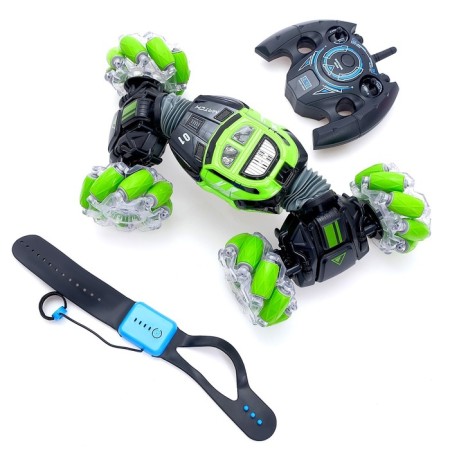 Hyper Skidding car with gesture control, light, scale 1:16, green color-4
