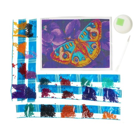 Diamond mosaic with full filling on the canvas "Blub", 15 x 21 cm-2