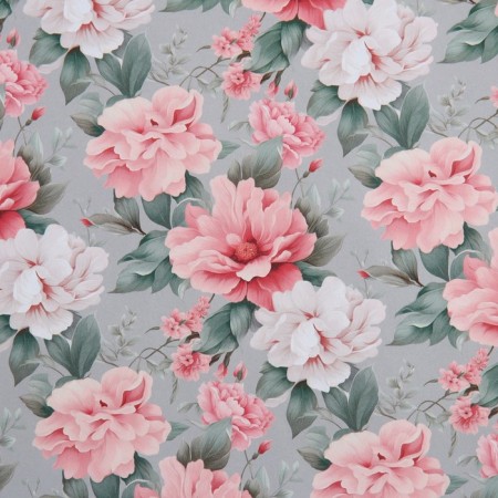 Paper packing craft white "Flowers", 50 x 70 cm-2