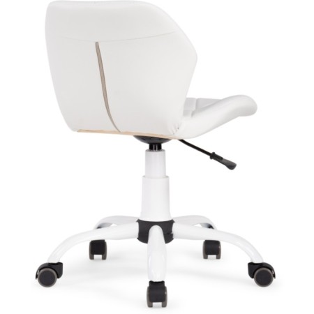 Computer chair Wald Metal/Ecokuzha, White/White 47x54x70 cm-4