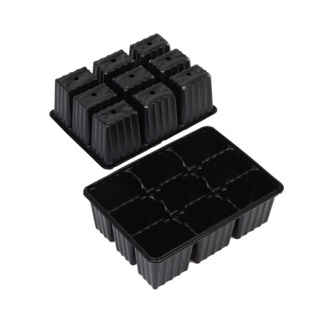 Mini-Pirate for seedlings, 57 × 17 × 12 cm, 3 inserts, 27 cells, black-4