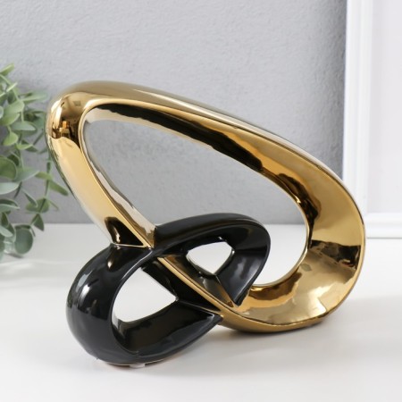 Souvenir Ceramics "Abstraction. Chain" Gold with black 26.5x5x19.5 cm-1