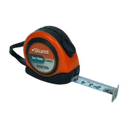 Roulette Sturm, 3 m x 16 mm, steel tape, closed case